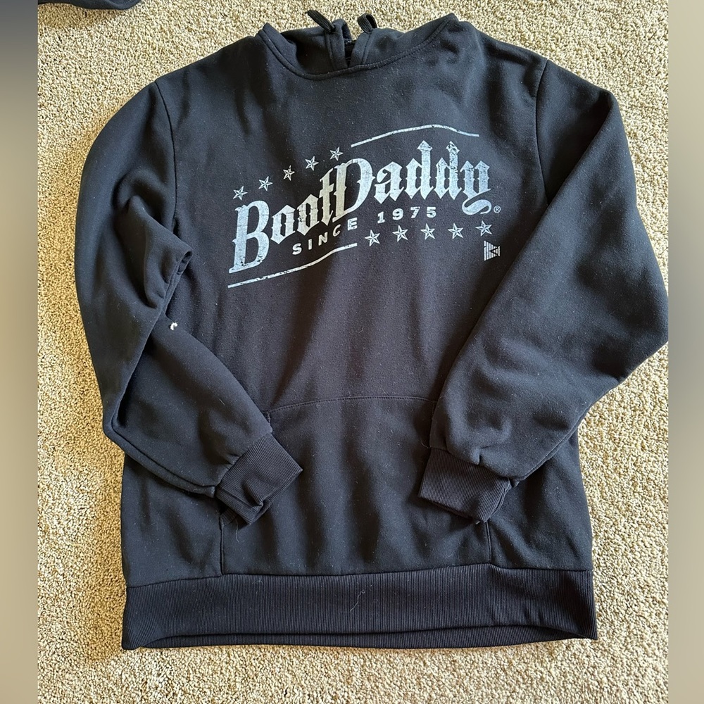 Boot Daddy black unisex hoodie